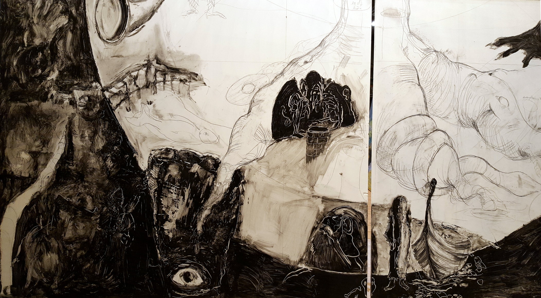 Detalje fra værket  Verdenstræet - Yggdrasil, der blev udført sammen med min søn Niels Glenhammer